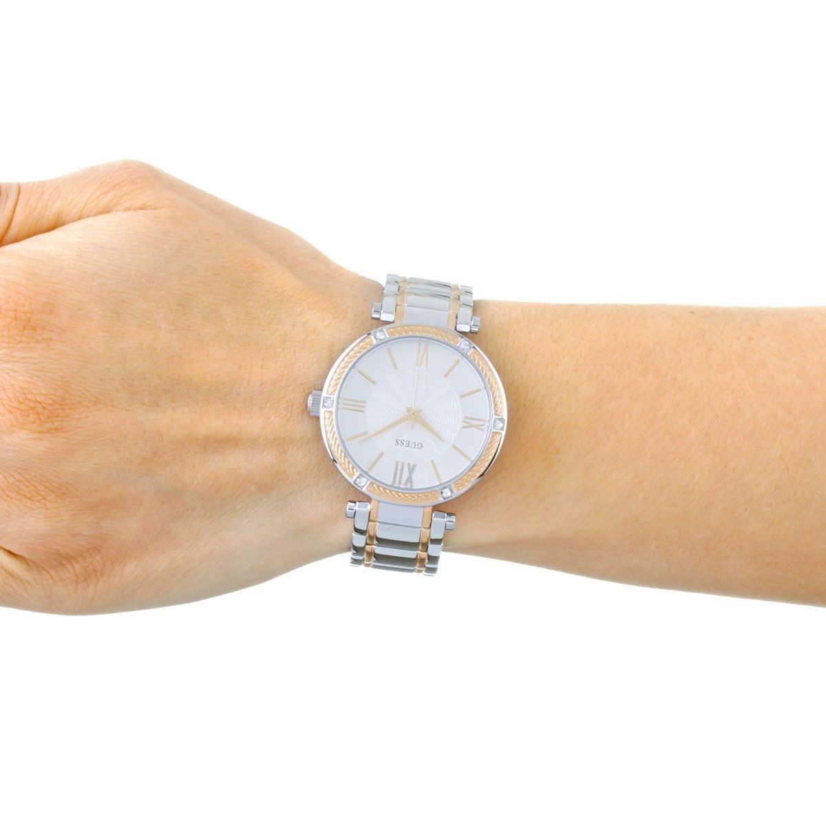  Shop Authentic Guess Park Ave Silver Dial Two Tone Steel Strap Watch for Women - W0636L1 - Luxxuri