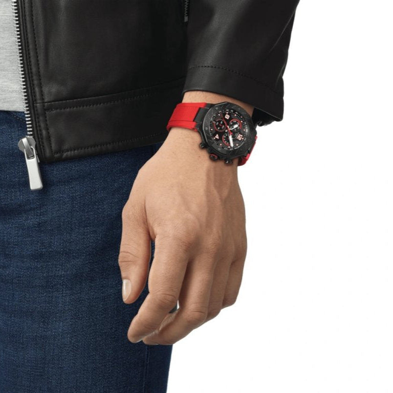  Shop Authentic Tissot T Race Chronograph Black Dial Red Rubber Strap Watch For Men - T141.417.37.057.01 - Luxxuri