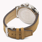  Shop Authentic Tommy Hilfiger Briggs Chronograph Blue Dial Brown Leather Strap Watch for Men - 1791424 - Luxxuri