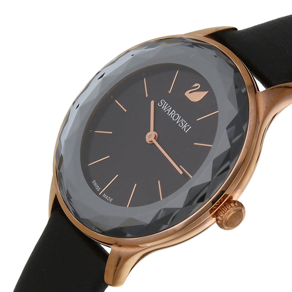  Shop Authentic Swarovski Octea Nova Grey Dial Grey Leather Strap Watch for Women - 5295358 - Luxxuri