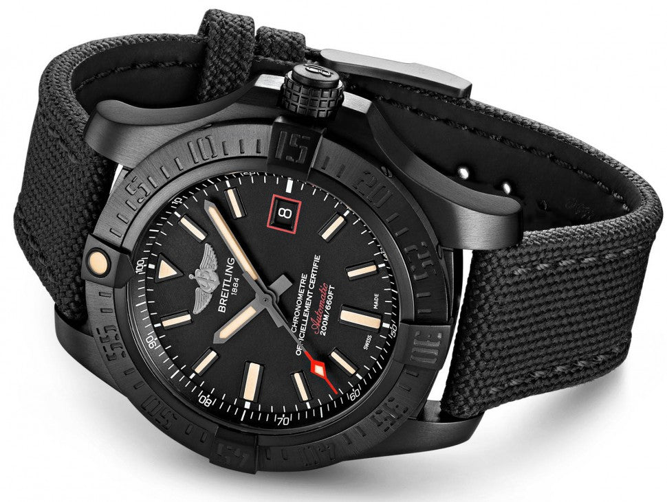  Shop Authentic Breitling Avenger Blackbird 44mm Black Dial Black Nylon Strap Watch for Men - V1731110/BD74/109W/M20BASA.1 - Luxxuri