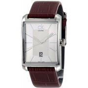  Shop Authentic Calvin Klein Window Silver Dial Brown Leather Strap Watch for Men - K2M21126 - Luxxuri