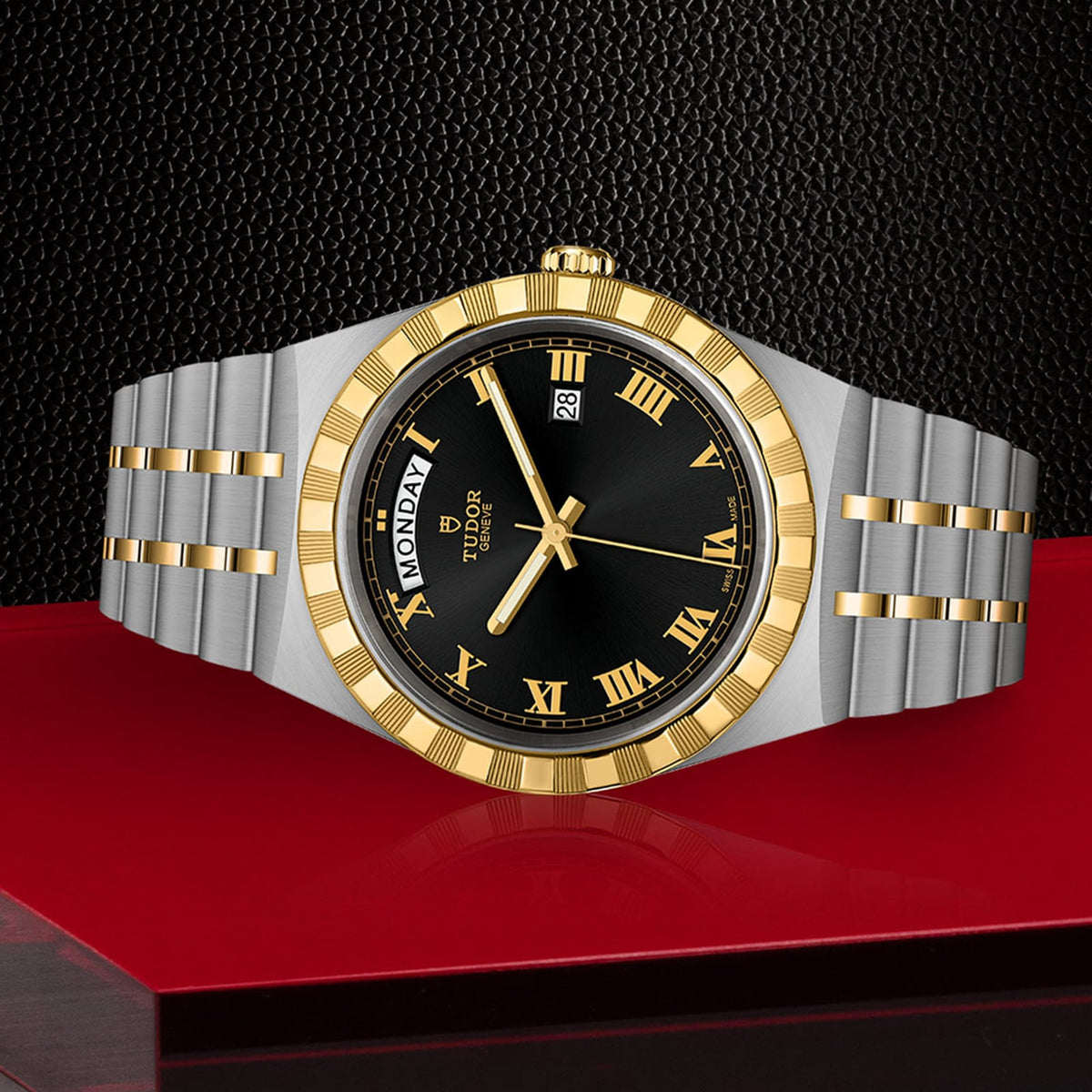  Shop Authentic Tudor Royal Automatic Black Dial Two Tone Steel Strap Watch for Men - M28603-0003 - Luxxuri