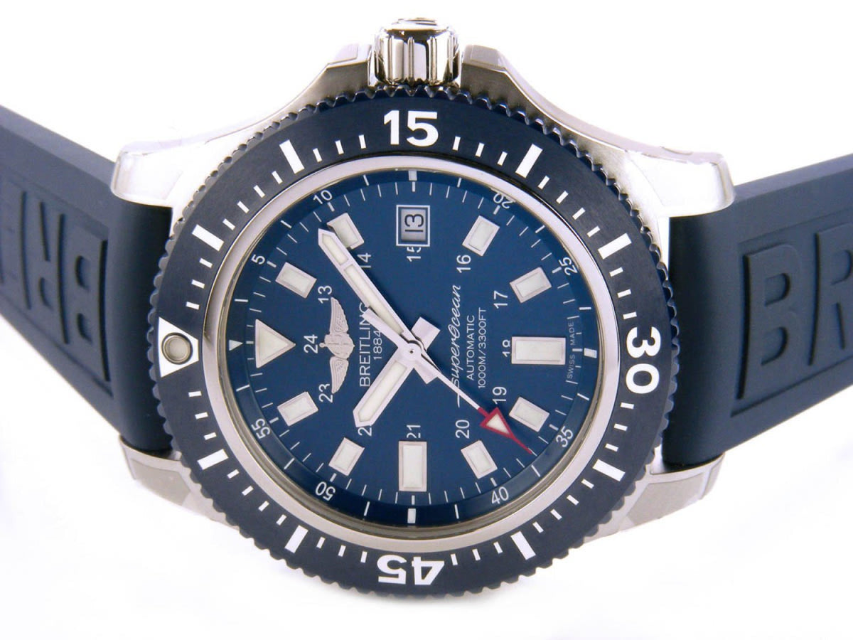  Shop Authentic Breitling Superocean 44mm Diver Pro III Special Mariner Blue Dial Blue Rubber Strap Mens Watch - Y1739316/C959 - Luxxuri