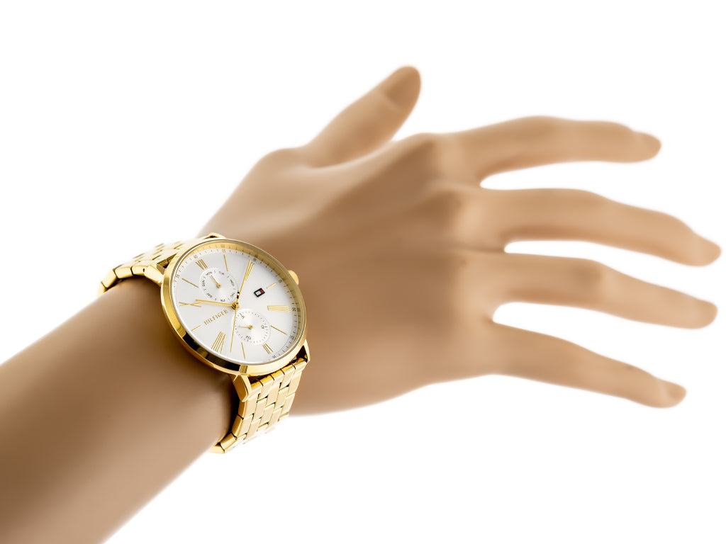  Shop Authentic Tommy Hilfiger Jenna Quartz White Dial Gold Steel Strap Watch for Women - 1782069 - Luxxuri