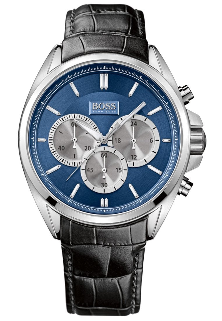  Shop Authentic Hugo Boss Driver Blue Dial Black Leather Strap Watch for Men - 1512882 - Luxxuri