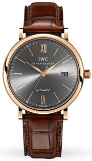  Shop Authentic IWC Portofino Automatic Grey Dial Brown Leather Strap Watch for Men - IW356511 - Luxxuri