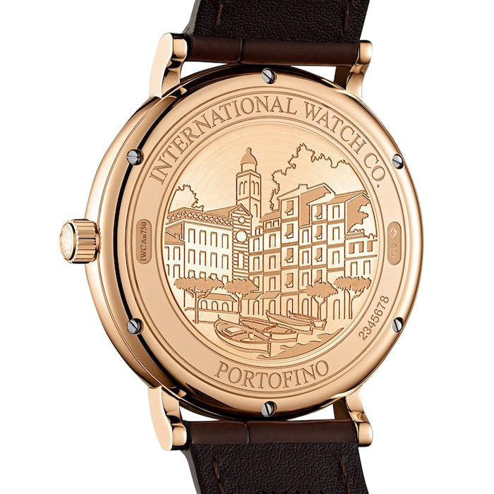  Shop Authentic IWC Portofino Automatic Grey Dial Brown Leather Strap Watch for Men - IW356511 - Luxxuri