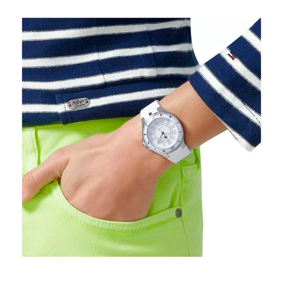  Shop Authentic Tommy Hilfiger K2 White Dial White Rubber Strap Watch for Women - 1781306 - Luxxuri