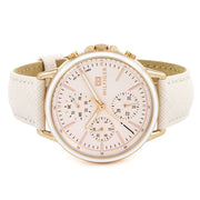  Shop Authentic Tommy Hilfiger Carly Cream Dial Cream Leather Strap Watch for Women -1781789 - Luxxuri