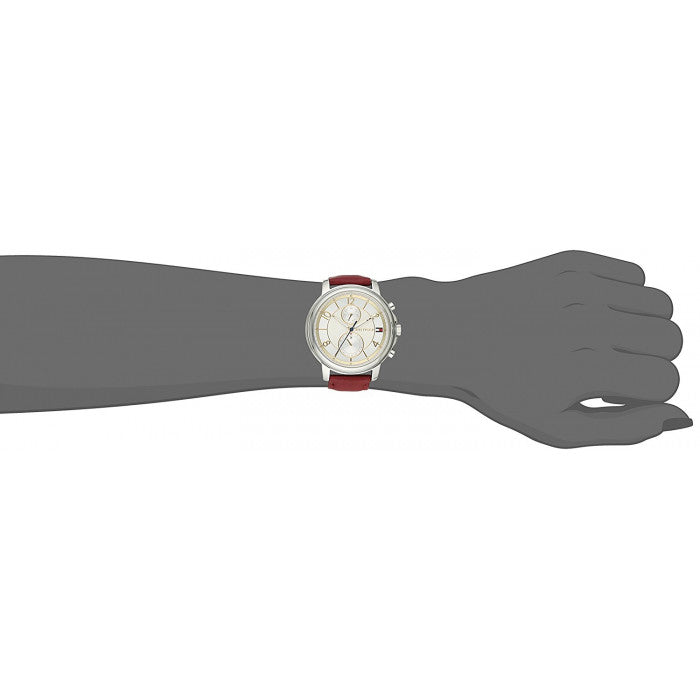  Shop Authentic Tommy Hilfiger Claudia White Dial Red Leather Strap Watch for Women - 1781816 - Luxxuri
