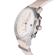  Shop Authentic Tommy Hilfiger Blake Chronograph Silver Dial Pink Leather Strap Watch For Women - 1781906 - Luxxuri