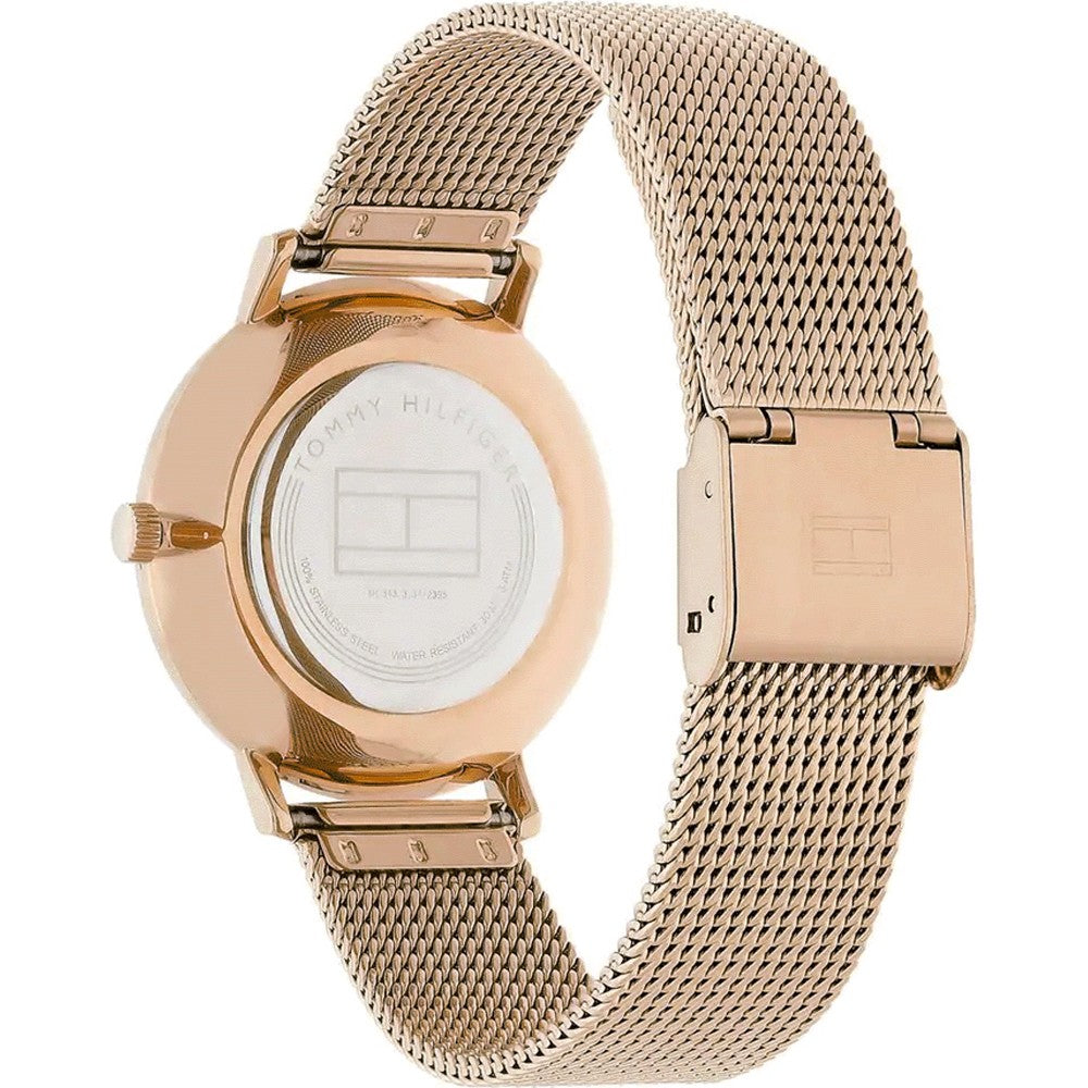  Shop Authentic Tommy Hilfiger Jenna Quartz Rose Gold Dial Rose Gold Mesh Bracelet Watch For Women - 1781944 - Luxxuri