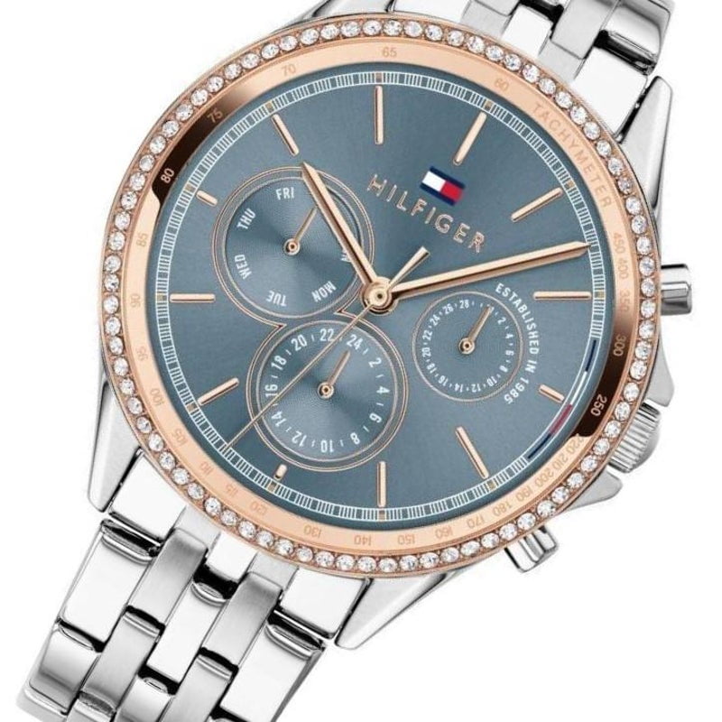  Shop Authentic Tommy Hilfiger Ari Diamonds Blue Dial Silver Steel Strap Watch for Women - 1781976 - Luxxuri