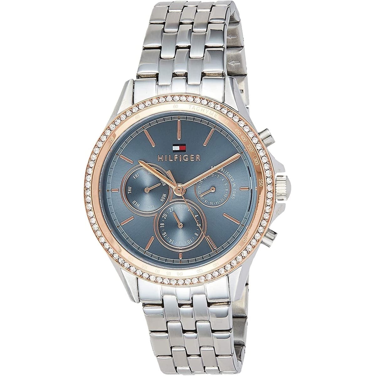  Shop Authentic Tommy Hilfiger Ari Diamonds Blue Dial Silver Steel Strap Watch for Women - 1781976 - Luxxuri