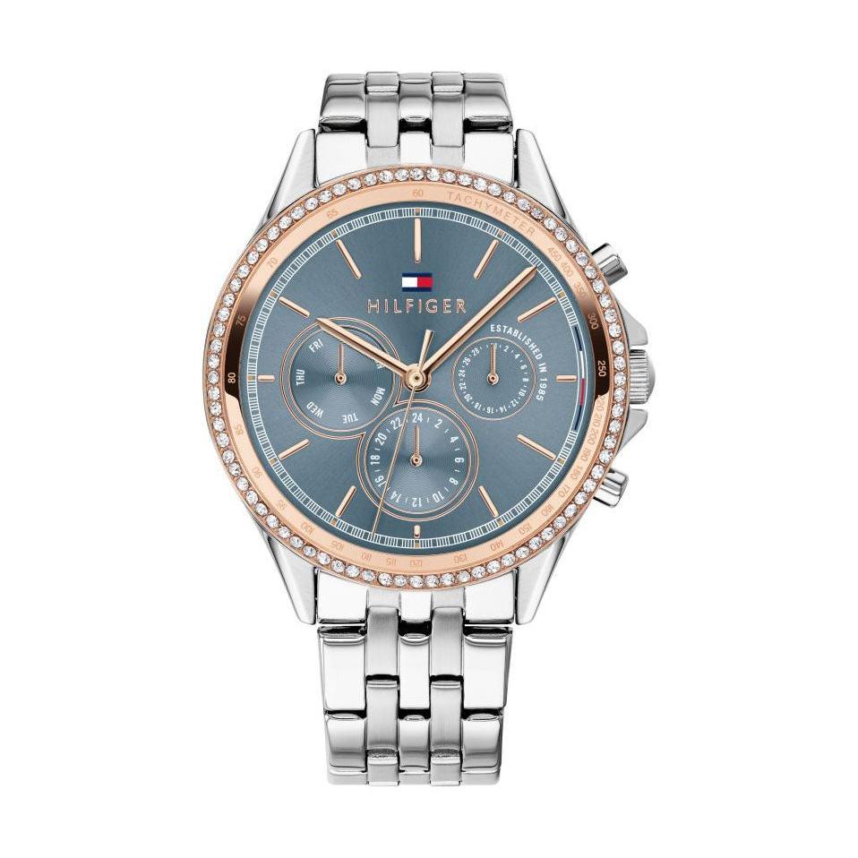  Shop Authentic Tommy Hilfiger Ari Diamonds Blue Dial Silver Steel Strap Watch for Women - 1781976 - Luxxuri