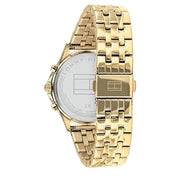  Shop Authentic Tommy Hilfiger Ari Multifunction Diamonds Silver Dial Gold Steel Strap Watch for Women - 1781977 - Luxxuri