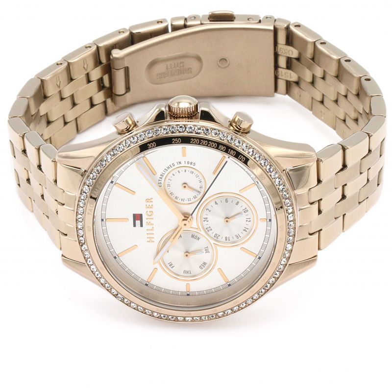  Shop Authentic Tommy Hilfiger Ari Diamonds Silver Dial Rose Gold Steel Strap Watch for Women - 1781978 - Luxxuri
