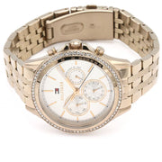 Shop Authentic Tommy Hilfiger Ari Diamonds Silver Dial Rose Gold Steel Strap Watch for Women - 1781978 - Luxxuri