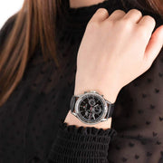  Shop Authentic Tommy Hilfiger Ari Diamonds Black Dial Black Leather Strap Watch for Women - 1781981 - Luxxuri