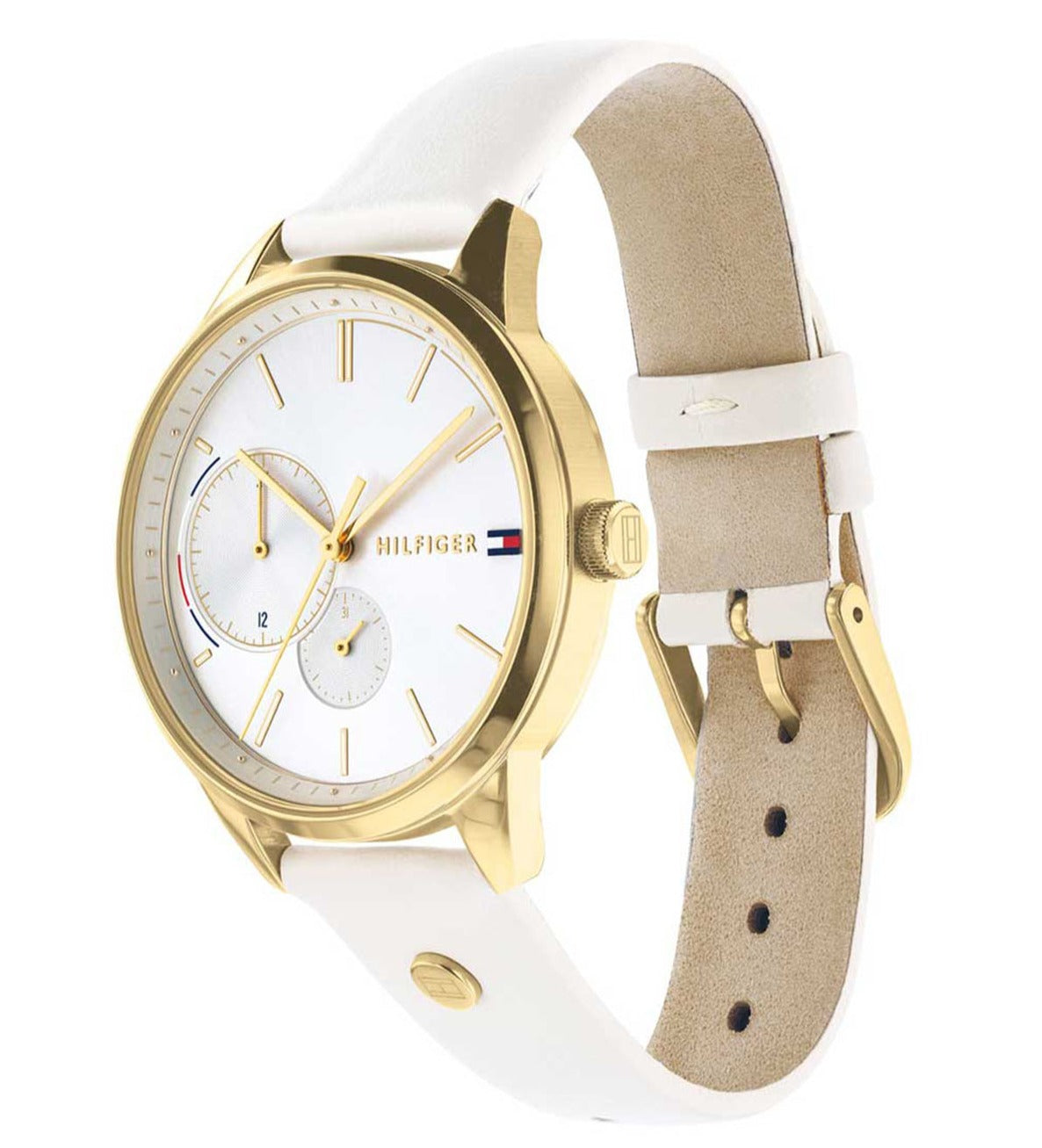  Shop Authentic Tommy Hilfiger Brooklyn Quartz White Dial White Leather Strap Watch for Women - 1782018 - Luxxuri