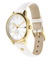  Shop Authentic Tommy Hilfiger Brooklyn Quartz White Dial White Leather Strap Watch for Women - 1782018 - Luxxuri
