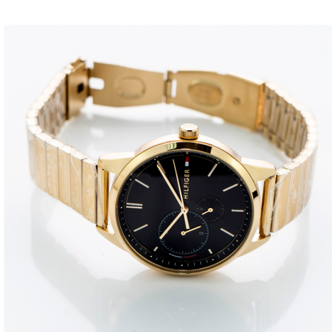  Shop Authentic Tommy Hilfiger Brooke Black Dial Gold Steel Strap Watch for Women  - 1782019 - Luxxuri