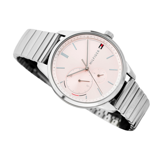  Shop Authentic Tommy Hilfiger Brooke Pink Dial Silver Steel Strap Watch for Women - 1782020 - Luxxuri