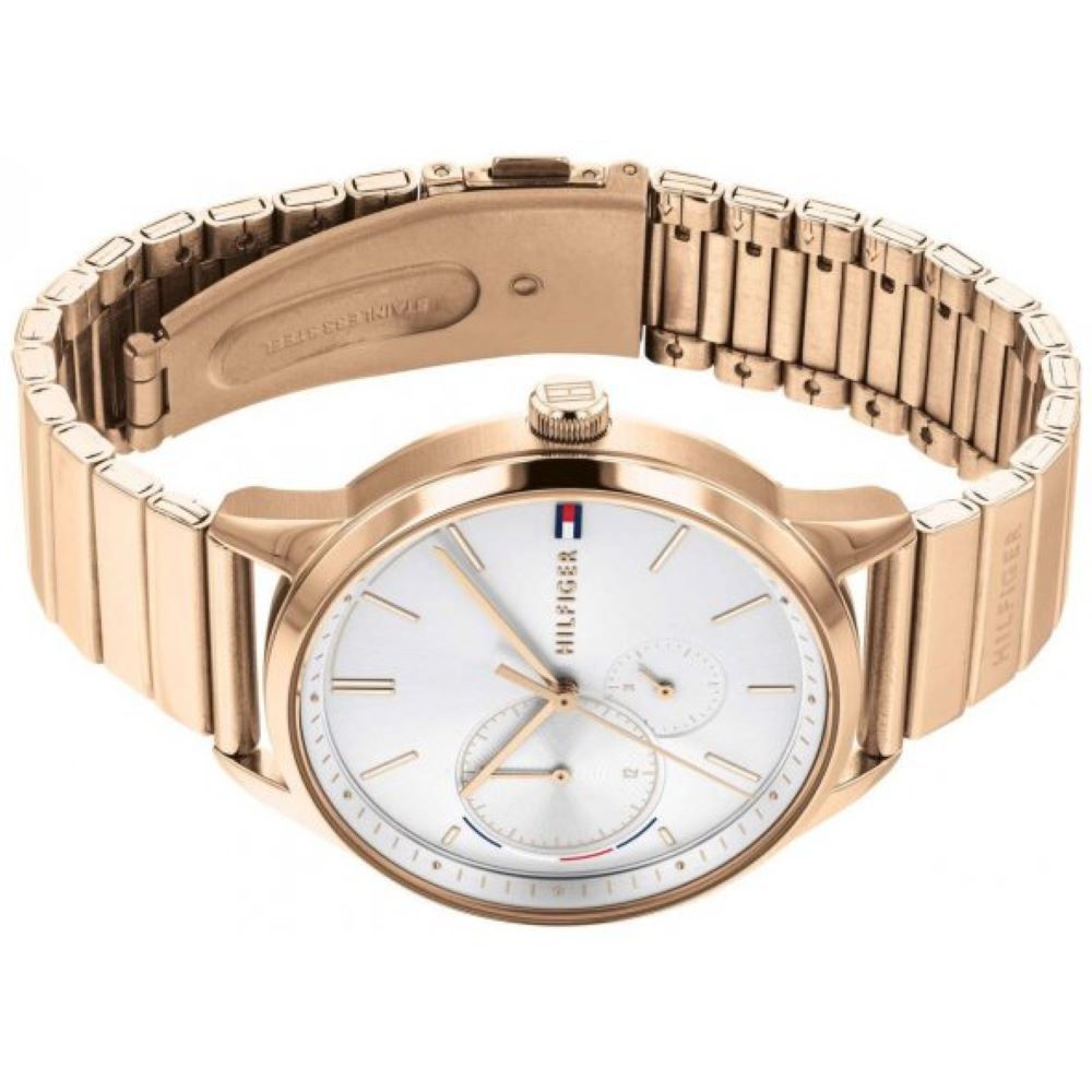  Shop Authentic Tommy Hilfiger Brooke Silver Dial Rose Gold Steel Strap Watch for Women - 1782021 - Luxxuri