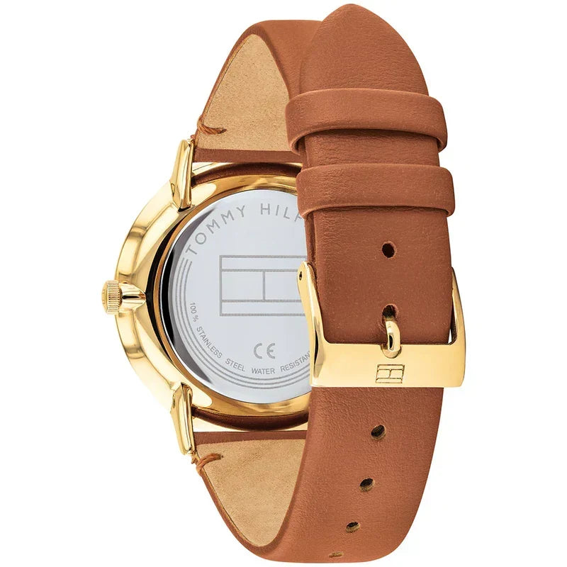  Shop Authentic Tommy Hilfiger Jenna Quartz White Dial Brown Leather Strap Watch for Women - 1782073 - Luxxuri