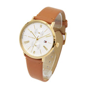  Shop Authentic Tommy Hilfiger Jenna Quartz White Dial Brown Leather Strap Watch for Women - 1782073 - Luxxuri