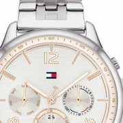 Shop Authentic Tommy Hilfiger Harper Chronograph White Dial Silver Steel Strap Watch For Women - 1782222 - Luxxuri