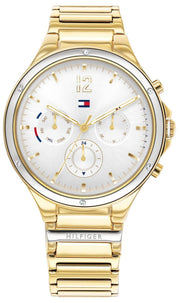  Shop Authentic Tommy Hilfiger Eve Chronograph Quartz White Dial Gold Steel Strap Watch For Women - 1782278 - Luxxuri