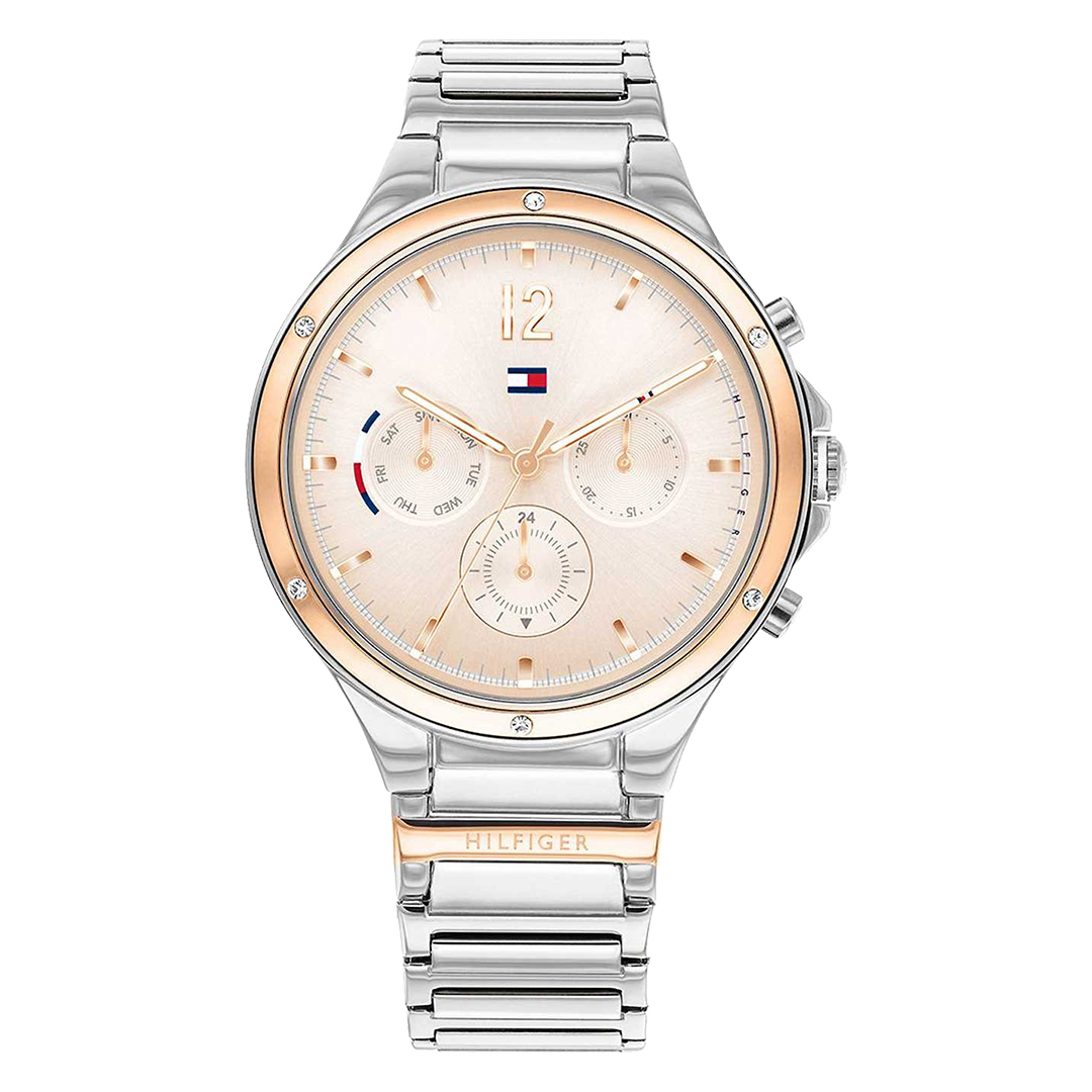  Shop Authentic Tommy Hilfiger Eve Chronograph Quartz Pink Dial Silver Steel Strap Watch For Women - 1782279 - Luxxuri