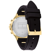  Shop Authentic Tommy Hilfiger Eve Chronograph Quartz Black Dial Black Silicone Strap Watch For Women - 1782282 - Luxxuri