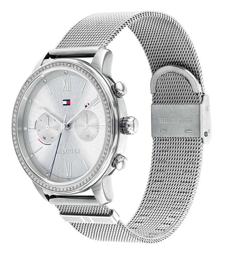  Shop Authentic Tommy Hilfiger Blake Diamonds Silver Dial Silver Mesh Bracelet Watch for Women - 1782301 - Luxxuri