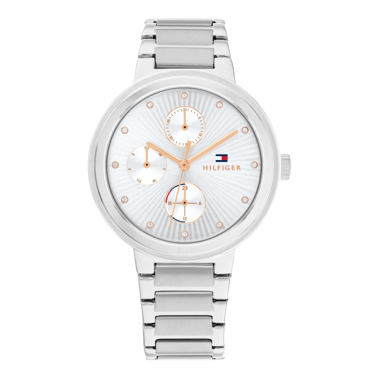  Shop Authentic Tommy Hilfiger Joy Chronograph Silver Dial Silver Steel Strap Watch For Women - 1782532 - Luxxuri