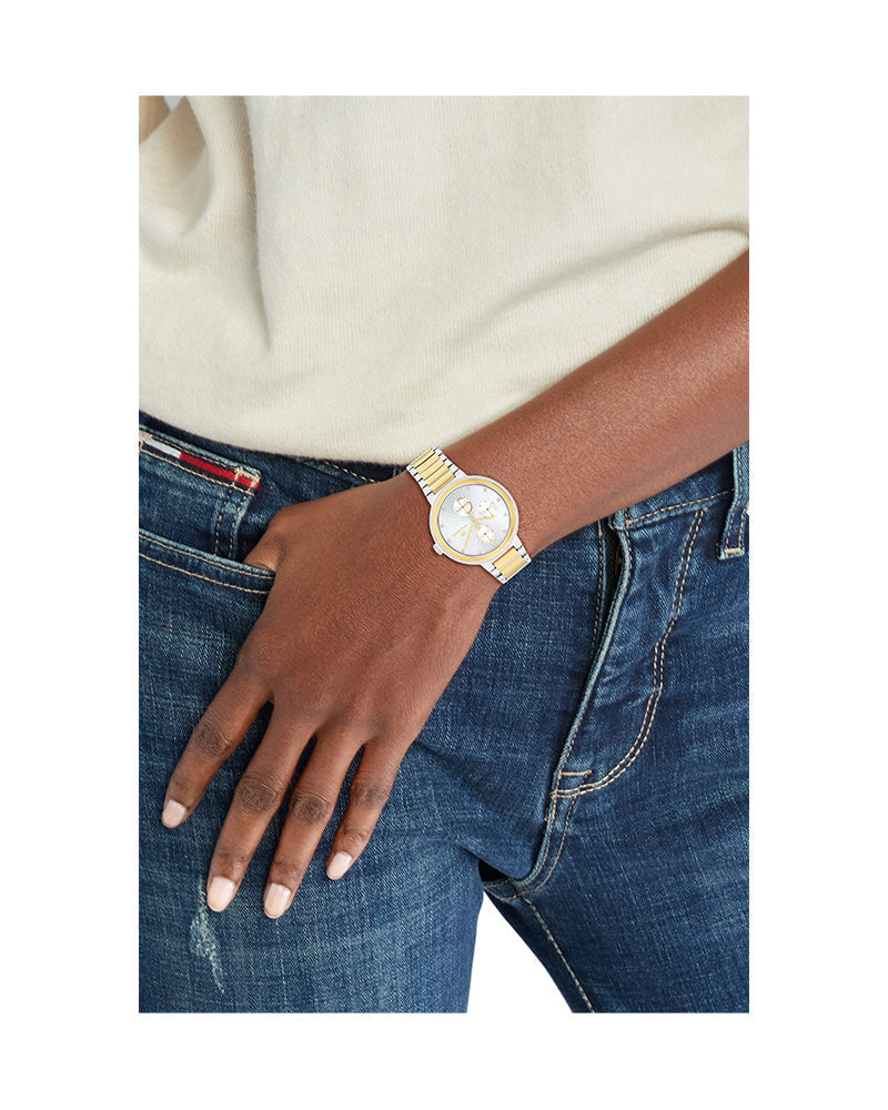  Shop Authentic Tommy Hilfiger Joy Chronograph Silver Dial Two Tone Steel Strap Watch for Women - 1782534 - Luxxuri