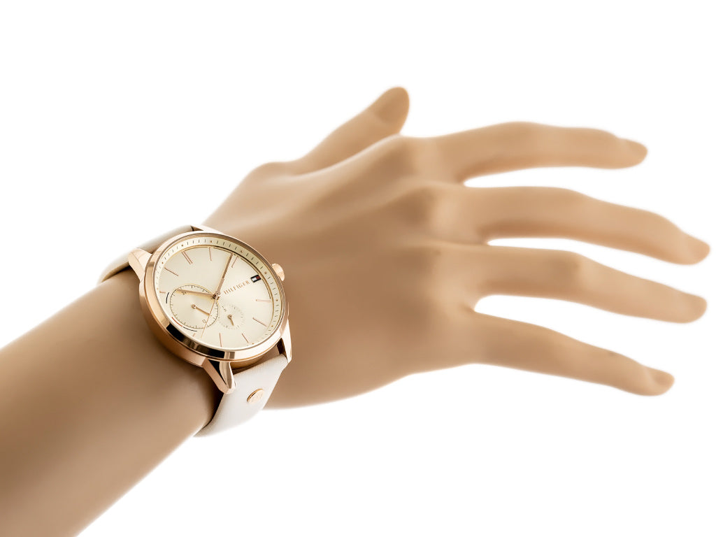  Shop Authentic Tommy Hilfiger Brooke Quartz White Dial Cream Leather Strap Watch for Women  - 1782022 - Luxxuri