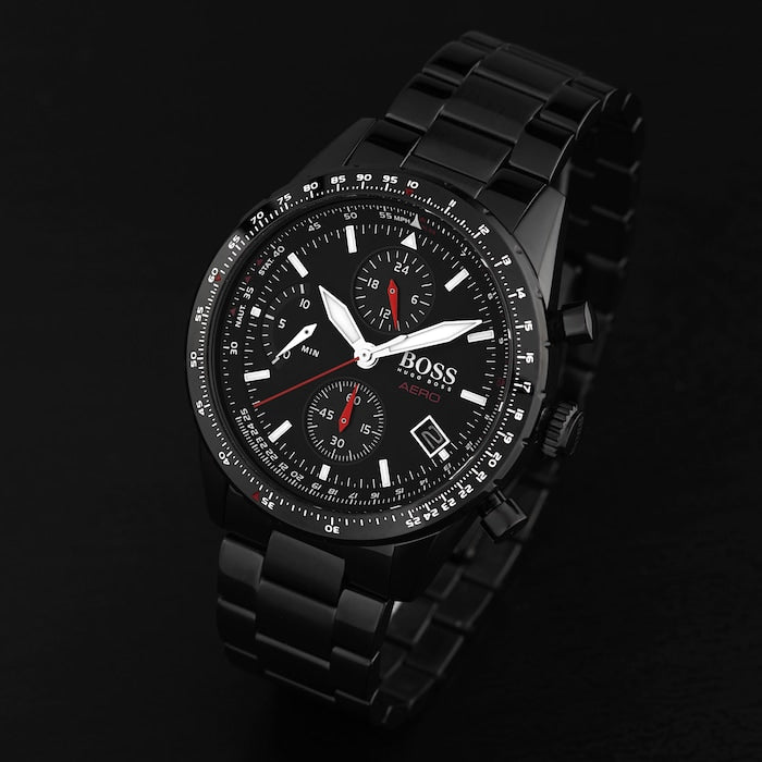  Shop Authentic Hugo Boss Aero Black Dial Black Steel Strap Watch for Men - 1513771 - Luxxuri