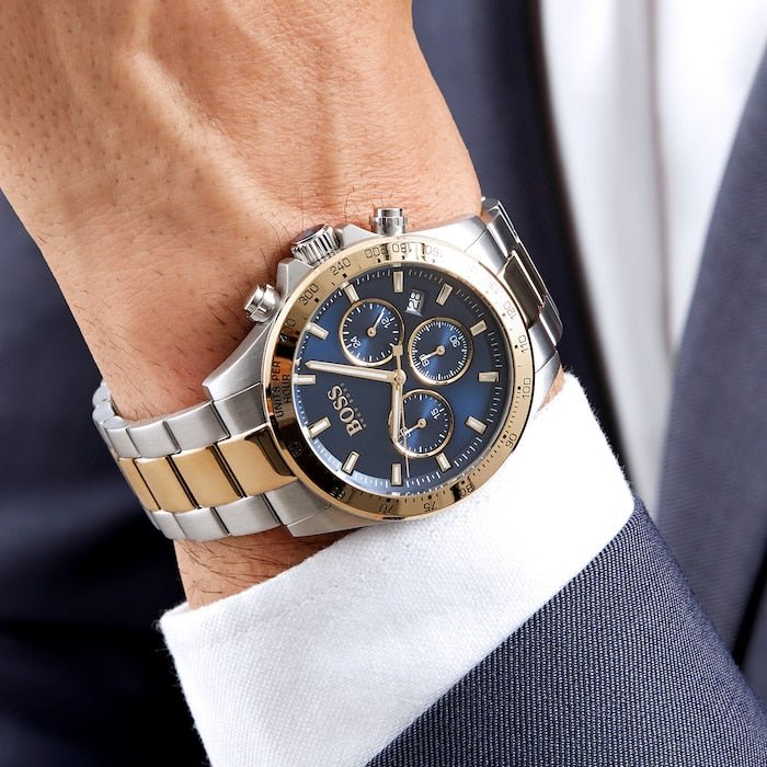  Shop Authentic Hugo Boss Hero Blue Dial Two Tone Steel Strap Watch for Men - 1513767 - Luxxuri