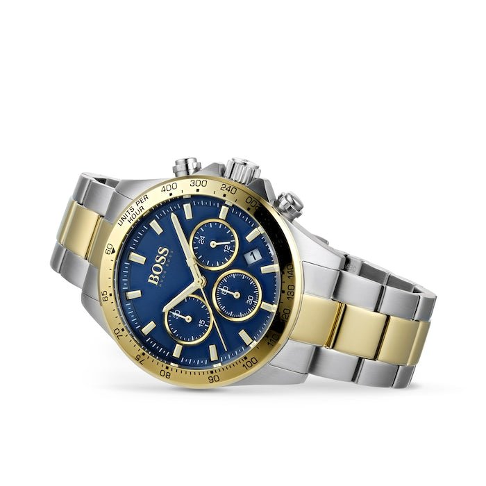  Shop Authentic Hugo Boss Hero Blue Dial Two Tone Steel Strap Watch for Men - 1513767 - Luxxuri