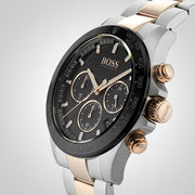  Shop Authentic Hugo Boss Here Chronograph Black Dial Two Tone Steel Strap Watch for Men - 1513757 - Luxxuri