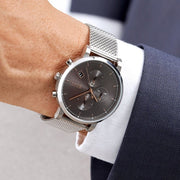  Shop Authentic Hugo Boss Integrity Grey Dial Silver Mesh Bracelet Watch for Men - 1513807 - Luxxuri