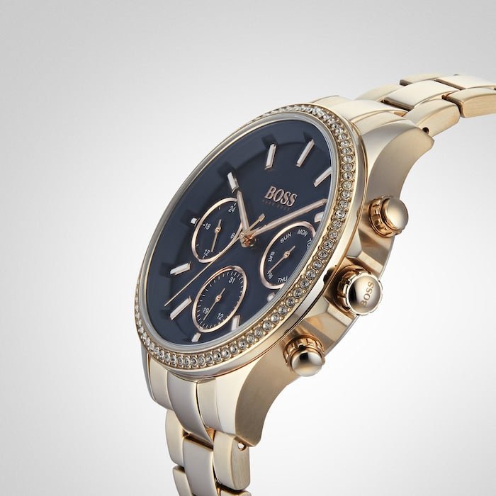  Shop Authentic Hugo Boss Hera Blue Dial Gold Steel Strap Watch for Women - 1502566 - Luxxuri
