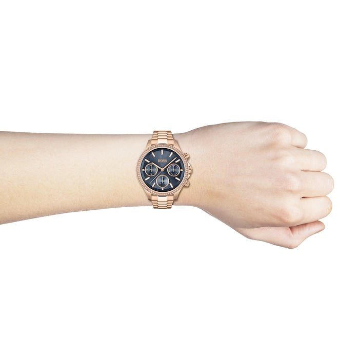  Shop Authentic Hugo Boss Hera Blue Dial Gold Steel Strap Watch for Women - 1502566 - Luxxuri