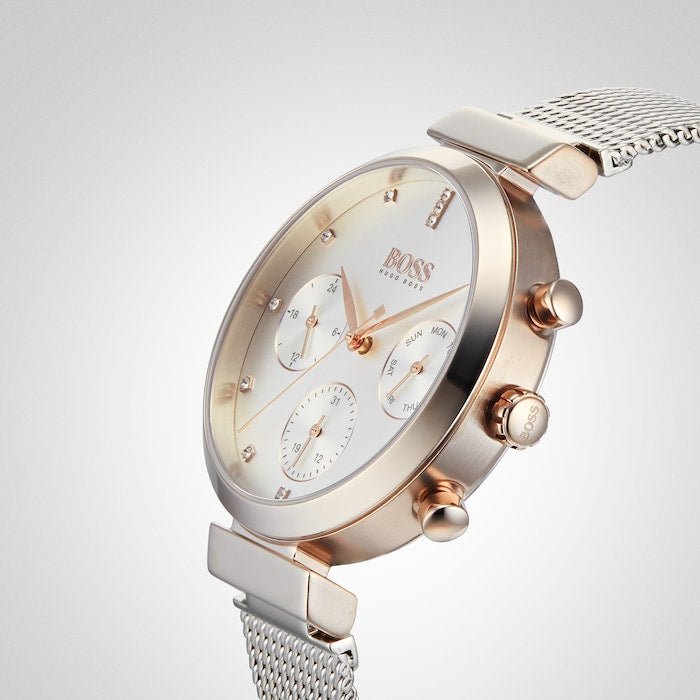  Shop Authentic Hugo Boss Flawless Silver Dial Silver Mesh Bracelet Watch for Women -1502551 - Luxxuri