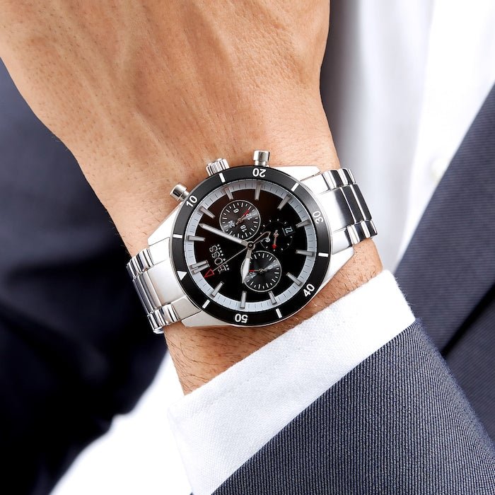 Shop Authentic Hugo Boss Santiago Black Dial Silver Steel Strap Watch for Men - 1513862 - Luxxuri