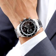  Shop Authentic Hugo Boss Santiago Black Dial Silver Steel Strap Watch for Men - 1513862 - Luxxuri