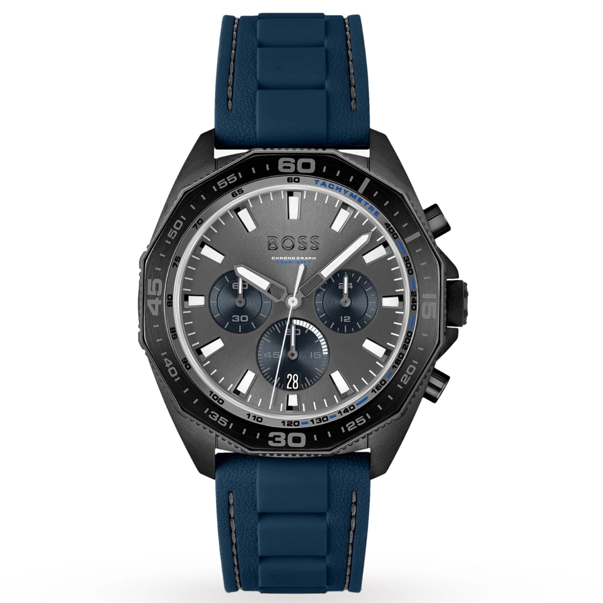  Shop Authentic Hugo Boss Energy Chronograph Grey Dial Green Rubber Strap Watch For Men - 1513972 - Luxxuri